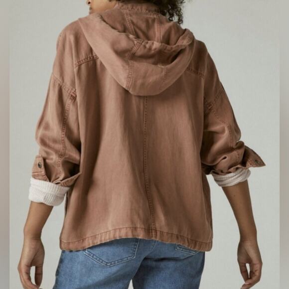 Utility Spring Anorak Jacket with Hoodie Size Small Blush Red - Picture 12 of 12